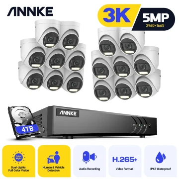 16CH 5MP ANNKE CCTV Kit with IP67 Motion Detection Cameras 1