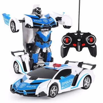 RC Police Car Transformers for Boys: Cool Robot Toys 2