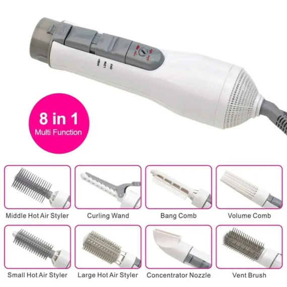 8 in 1 Hair Styling Tool Dryer Straightener Brush 2 | PricZone