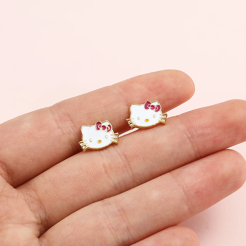 Hello Kitty Anime Cartoon Stud Earrings for Girls