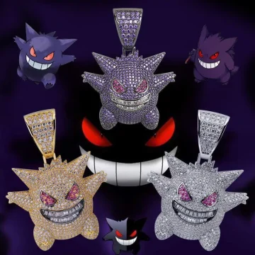 Anime Ectoplasma Gengar Iced Out Hip Hop Necklace 1 | PricZone