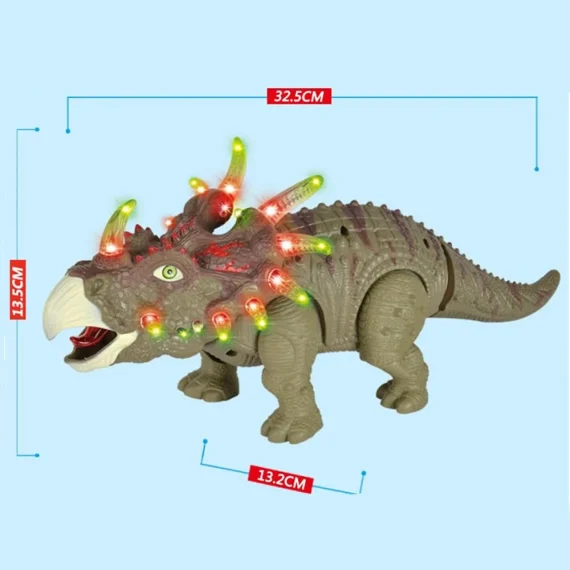 Interactive Triceratops Dinosaur Toy with Sound and Light 4 | PricZone