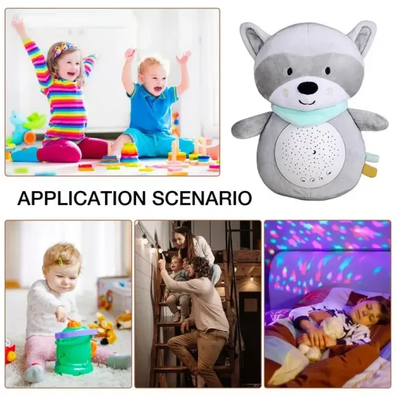 LED Star Animal Projector Plush Toy with Music 3 | PricZone