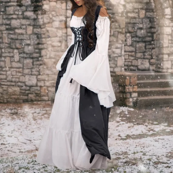 Renaissance Medieval Irish Costume Over Dress Womenss Medieval Renaissance Costume Cosplay Christmas Halloween Party Dress 3 | PricZone