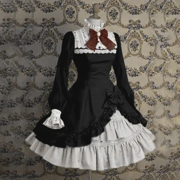 Gothic Maid Cosplay Dress in Lace and Lingerie