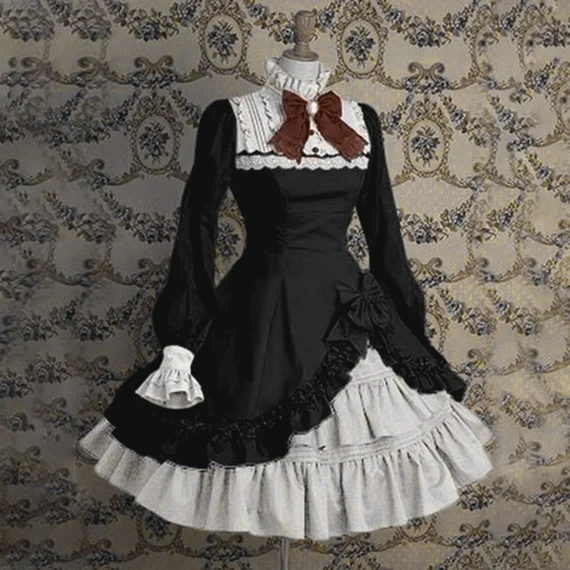 Gothic Maid Cosplay Dress in Lace and Lingerie | PricZone