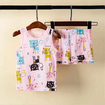 Summer Cartoon Animal PJs Set for Boys 2-7Y 2