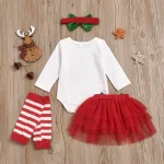 Baby Girls First Christmas Outfit with Tutu and Romper 3 | PricZone