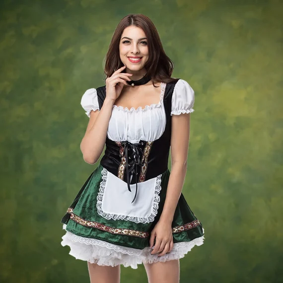 Velvet Dirndl Dress for Oktoberfest Halloween 4 | PricZone