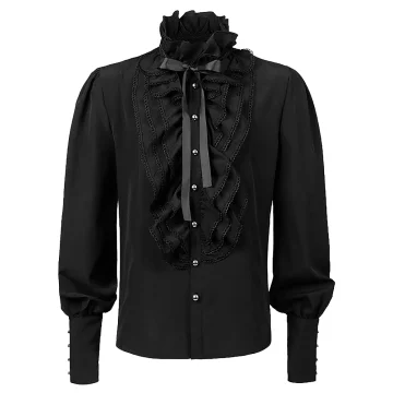 Gothic Black Pirate Victorian Steampunk Shirt 1 | PricZone