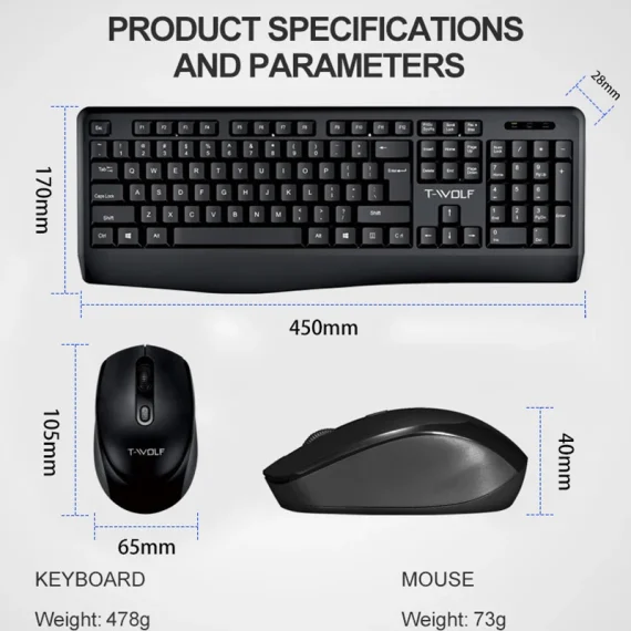 TF100 Wireless Keyboard and Mouse Combo 6 | PricZone