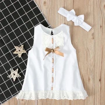 Lace Bowknot Princess Dress Set for Newborn Girls 2