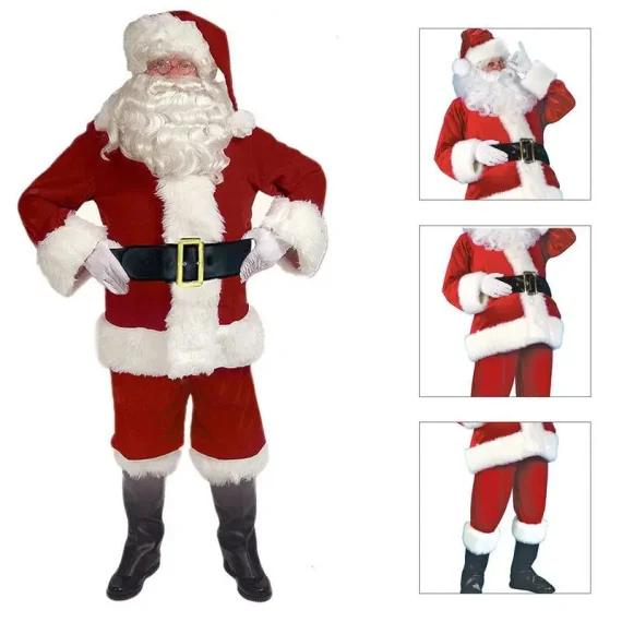 Santa Claus 5 Piece Velvet Suit with Accessories 2 | PricZone