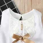 Lace Bowknot Princess Dress Set for Newborn Girls 4