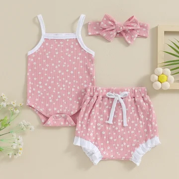 Floral Print Baby Girl Summer Outfit Set 3Pcs 2 | PricZone