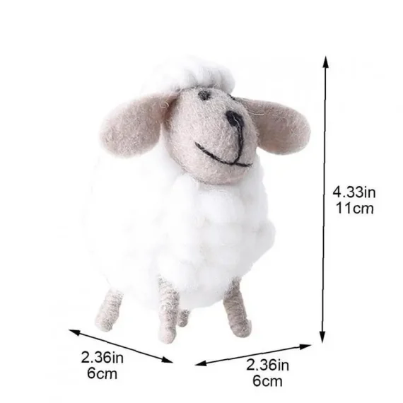 Festive Wool Felt Lamb Toy for Christmas Decor 6 | PricZone