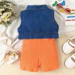 Girls Summer Outfit Set with Denim Coat 3 | PricZone