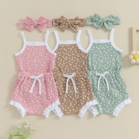 Floral Print Baby Girl Summer Outfit Set 3Pcs 1 | PricZone