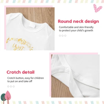 Newborn Girl 4 Piece Outfit Set Romper Pants Cap Headban 2 | PricZone