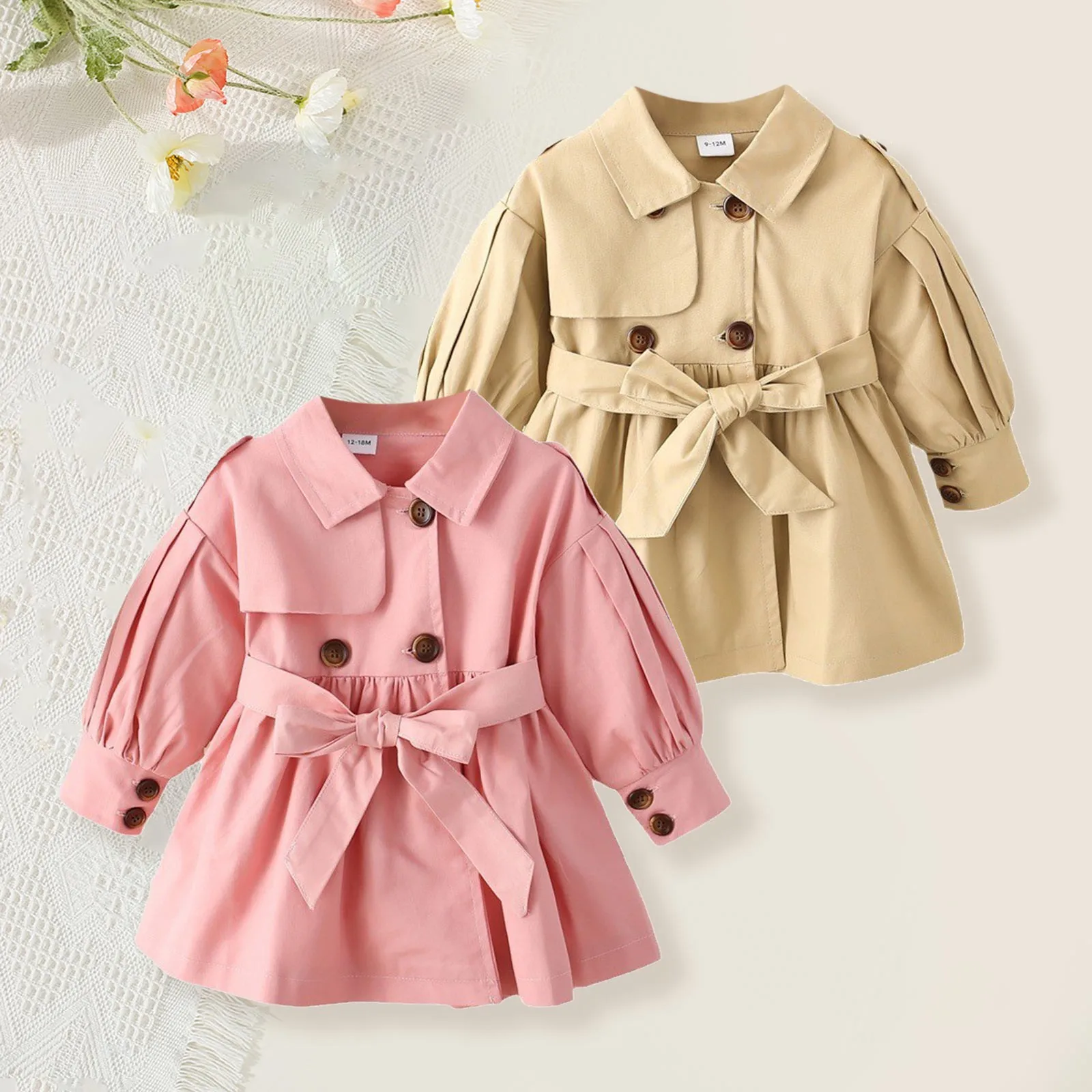 Baby Girls Casual Windbreaker Jacket 1-3 Years