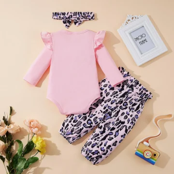 Floral Newborn Girl Outfit Set Bodysuit Pants Headband 2 | PricZone