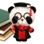 Grad Bear Adorable Panda Plush with Cap & Glasses