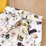 3-Piece Floral Baby Girl Outfit Set with Headband 4