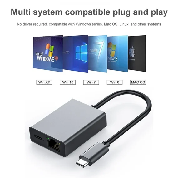 USB C to RJ45 Ethernet Adapter 1000Mbps PD60W 6 | PricZone