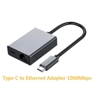 USB-C to RJ45 Ethernet Adapter 1000Mbps PD60W 1