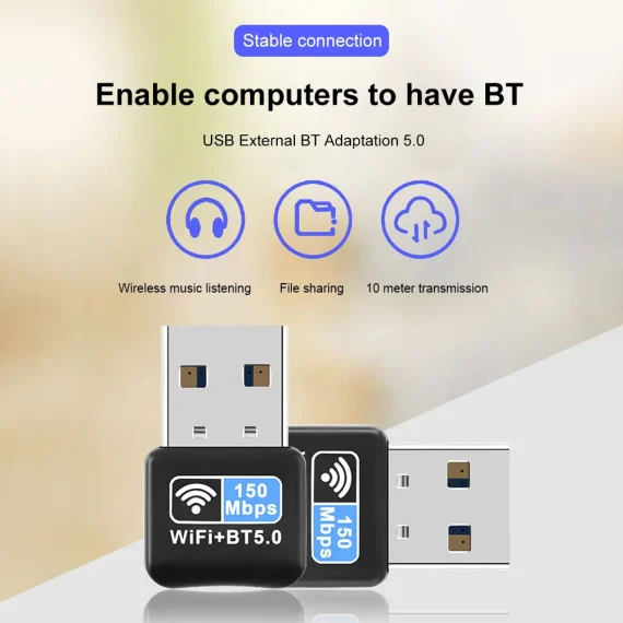 150Mbps WiFi USB Adapter Free Driver Mini Dongle Network Card Bluetooth compatible 50 IEEE 80211N Plug and Play for Desktops 3 | PricZone