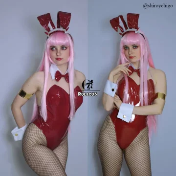 Zero Two Bunny Girl Red Leather Jumpsuit 2