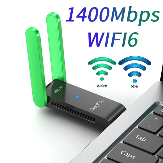 WiFi USB Adapter Network Card 1400Mbps Dual Band 24GHz5GHz Wifi Dongle with Antenna For PC Desktop Laptop Wireless Receiver 1 | PricZone