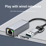 2 IN 1 USB Type C to RJ45 Network Card External Wired USB 30 1000Mbps LAN Ethernet Adapter For Macbook Xiaomi Laptop PC Windows 3 | PricZone