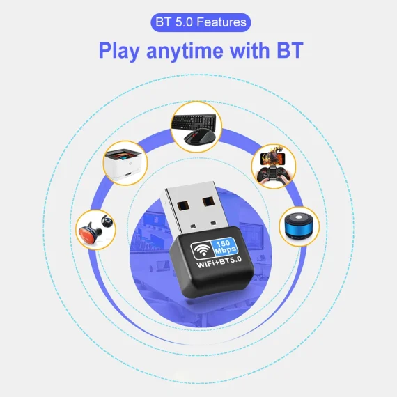 150Mbps WiFi USB Adapter Free Driver Mini Dongle Network Card Bluetooth compatible 50 IEEE 80211N Plug and Play for Desktops 5 | PricZone