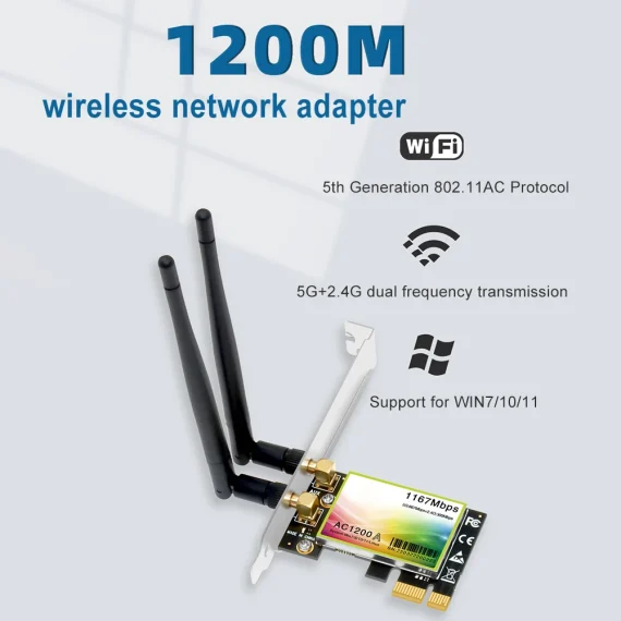 1200Mbps Dual Band WiFi Card for Desktop 3 | PricZone