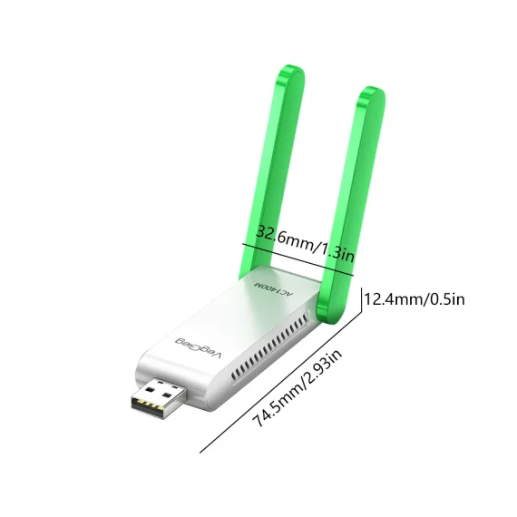 WiFi USB Adapter Network Card 1400Mbps Dual Band 24GHz5GHz Wifi Dongle with Antenna For PC Desktop Laptop Wireless Receiver 6 | PricZone