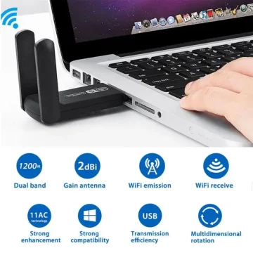 High-Speed 1200Mbps USB WiFi Adapter 2