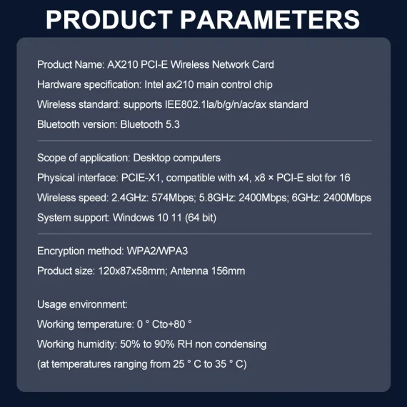 WiFi 6E Bluetooth 53 PCI E Wireless Adapter 6 | PricZone