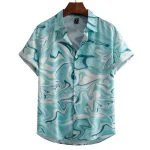 Mens Casual Loose Lapel Digital Print Shirt 1 | PricZone