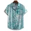 Mens Casual Loose Lapel Digital Print Shirt