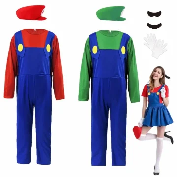 Kids Plumber Bros Funny Cosplay Jumpsuit 1