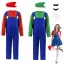 Kids Plumber Bros Funny Cosplay Jumpsuit