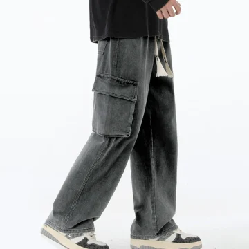 Mens Hip Hop Baggy Jeans Y2K Korean Streetwear 2