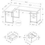 Corner Home Office Computer Desk with Storage Drawers 2 | PricZone