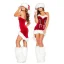 Womens Santa Christmas Dress with Hat & Leg Warmers