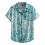 Mens Casual Loose Lapel Digital Print Shirt 2 | PricZone