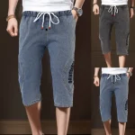 Mens Slim Stretch Casual Loose Denim Capri Shorts 1 | PricZone