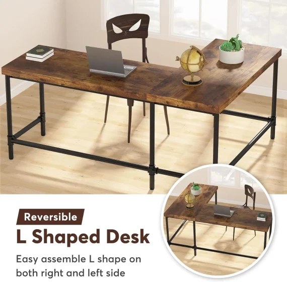 67 Inch Reversible L Shaped Computer Desk 6 | PricZone