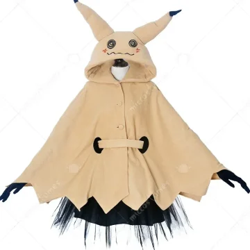 Womens Anime Ghost Cosplay Yellow Hooded Cloak Set 2