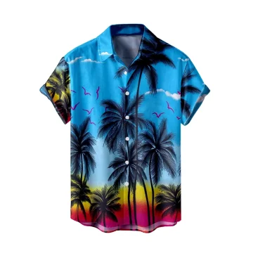 Hawaiian Casual Mens Print Shirts Short Sleeve 2